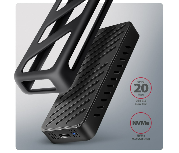 Axagon EEM2-20G USB-C 20Gbps - M.2 NVMe SSD wzmacniana - 1485444 - zdjęcie 6